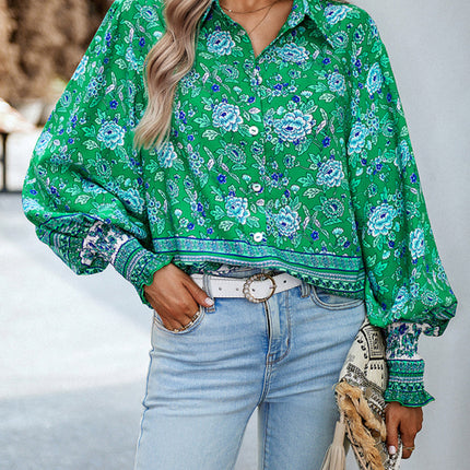 Women's Printed Vacation Casual Long Sleeve Top