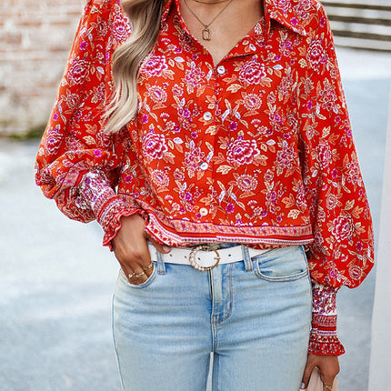 Women's Printed Vacation Casual Long Sleeve Top