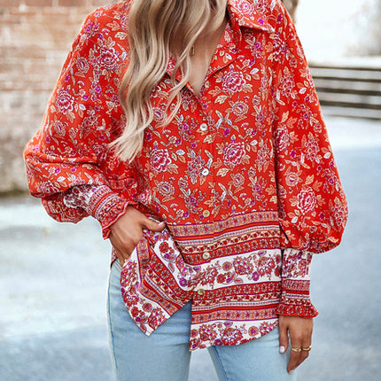Women's Printed Vacation Casual Long Sleeve Top