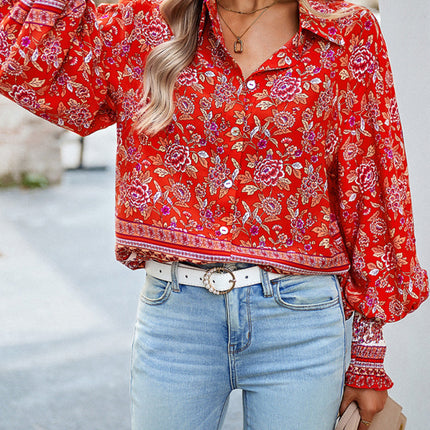 Women's Printed Vacation Casual Long Sleeve Top