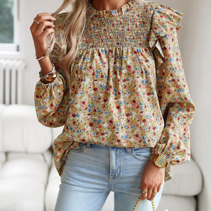 Floral Shirt Femininity Commuter Long Sleeve blouse