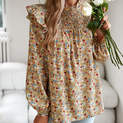 Floral Shirt Femininity Commuter Long Sleeve blouse