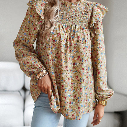 Floral Shirt Femininity Commuter Long Sleeve blouse