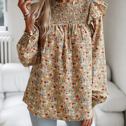 Floral Shirt Femininity Commuter Long Sleeve blouse