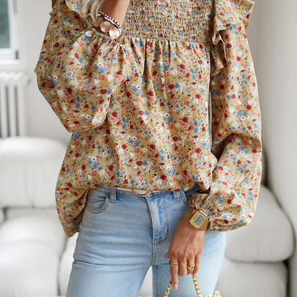Floral Shirt Femininity Commuter Long Sleeve blouse