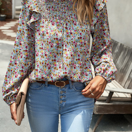 Floral Shirt Femininity Commuter Long Sleeve blouse