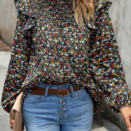 Floral Shirt Femininity Commuter Long Sleeve blouse