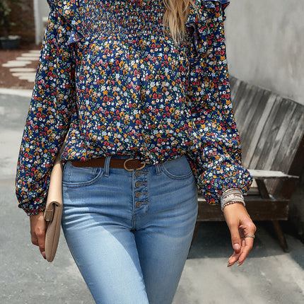 Floral Shirt Femininity Commuter Long Sleeve blouse