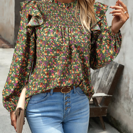 Floral Shirt Femininity Commuter Long Sleeve blouse