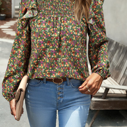 Floral Shirt Femininity Commuter Long Sleeve blouse