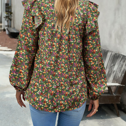 Floral Shirt Femininity Commuter Long Sleeve blouse