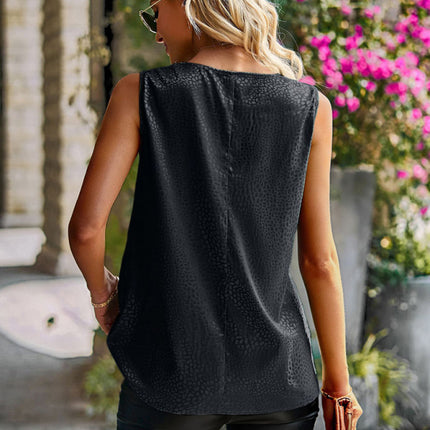 Elegant women's fashion ironed collar sleeveless tank top