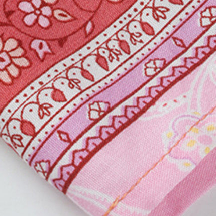 Bohemian Print Casual Resort Style Short Sleeve Ladies Top