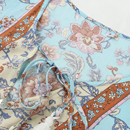 holiday wind dress short skirt positioning flower women's clothing