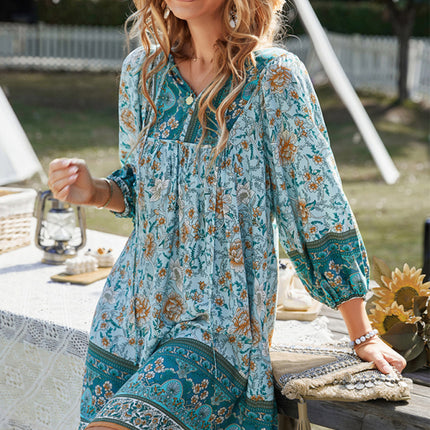 Bohemian Orientation Print Resort Style Ladies Dress