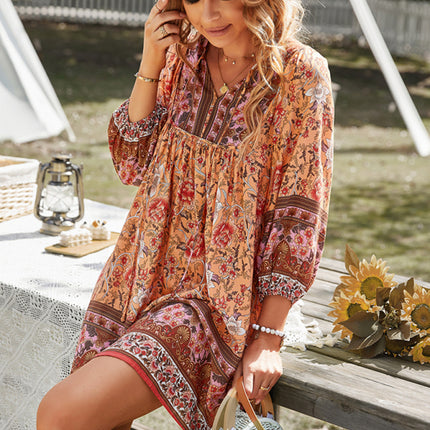 Bohemian Orientation Print Resort Style Ladies Dress