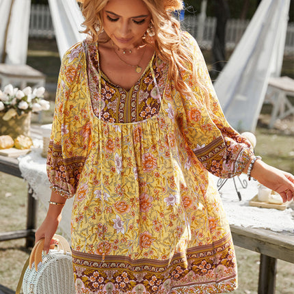 Bohemian Orientation Print Resort Style Ladies Dress