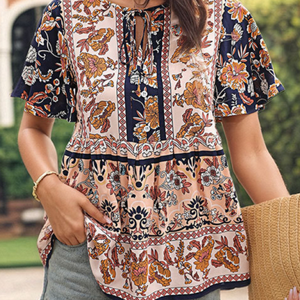 Bohemian printed ethnic style women's temperament shirt women BLOUSE