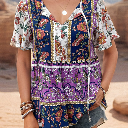 Bohemian printed ethnic style women's temperament shirt women BLOUSE