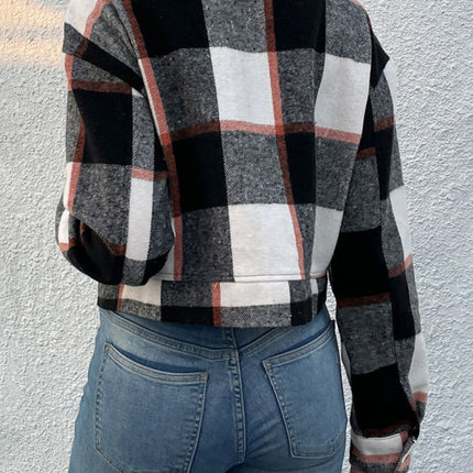 New women's plaid cross-border long-sleeved shirt jacket