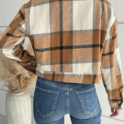 New women's plaid cross-border long-sleeved shirt jacket
