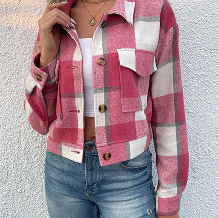 New women's plaid cross-border long-sleeved shirt jacket