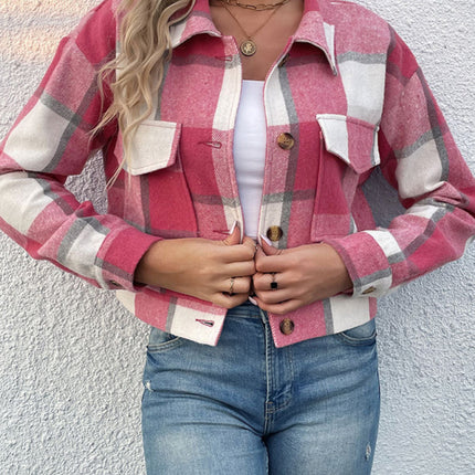 New women's plaid cross-border long-sleeved shirt jacket