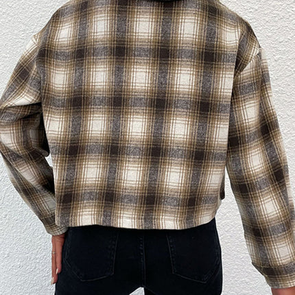 New women's plaid cross-border long-sleeved shirt jacket