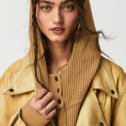 Sweatshirt Zipper Button Long Sleeve Loose Casual Pullover Hoodie