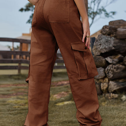 New American Style Retro Elastic Waist Denim Overalls Casual Pants