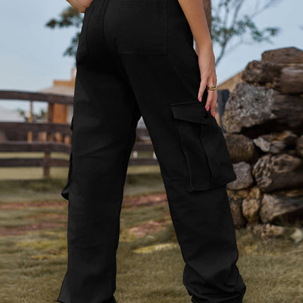 New American Style Retro Elastic Waist Denim Overalls Casual Pants