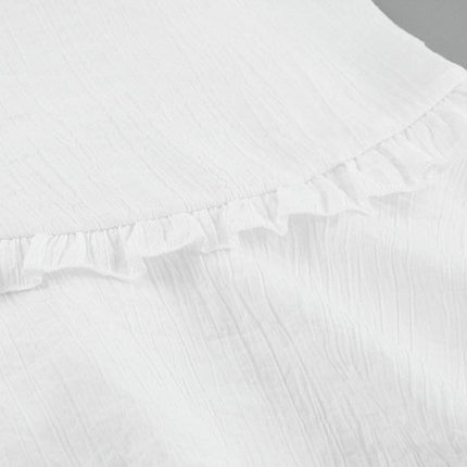 Sexy White V-Neck Ruffle Skirt Tight Sling Dress