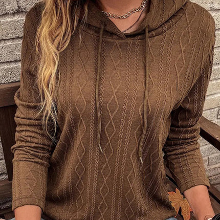 women's long sleeve hooded pullover knitwear top