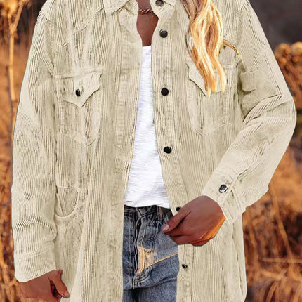 Women's Corduroy Lapel Button Loose Casual blouse