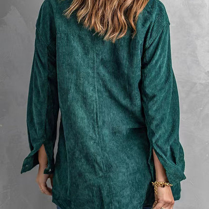 Women's Corduroy Lapel Button Loose Casual blouse
