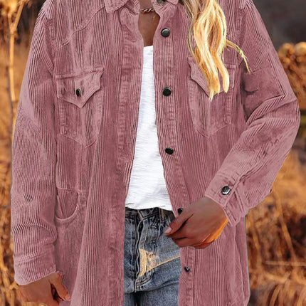 Women's Corduroy Lapel Button Loose Casual blouse