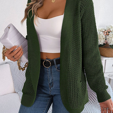 Casual Pocket Long Sleeve Knitted Cardigan Jacket