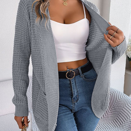 Casual Pocket Long Sleeve Knitted Cardigan Jacket