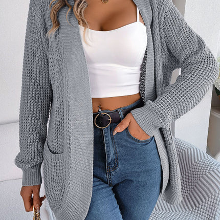 Casual Pocket Long Sleeve Knitted Cardigan Jacket