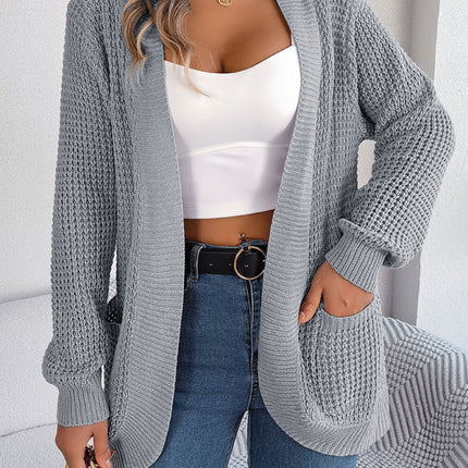 Casual Pocket Long Sleeve Knitted Cardigan Jacket