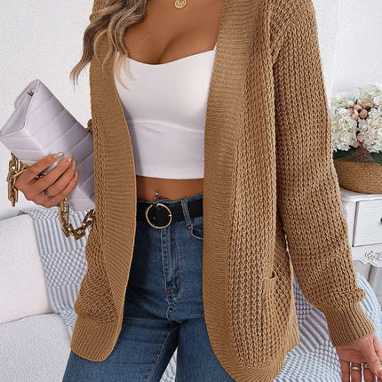 Casual Pocket Long Sleeve Knitted Cardigan Jacket