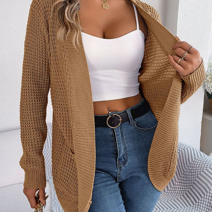 Casual Pocket Long Sleeve Knitted Cardigan Jacket