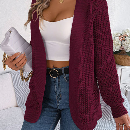 Casual Pocket Long Sleeve Knitted Cardigan Jacket