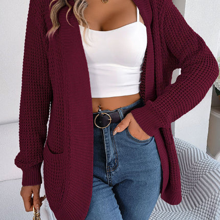Casual Pocket Long Sleeve Knitted Cardigan Jacket