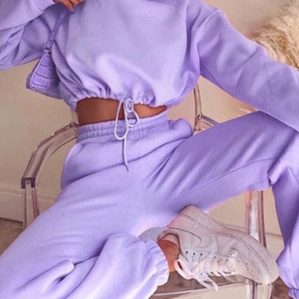 women's fashion long-sleeved sweater pants casual two-piece set