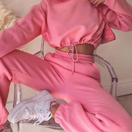 women's fashion long-sleeved sweater pants casual two-piece set