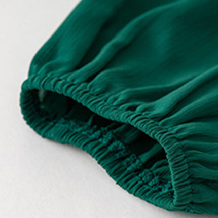 Elegant lace solid color V-neck dress