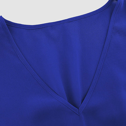 Women's V-neck strappy pleated dress