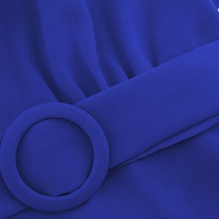 Women's V-neck strappy pleated dress