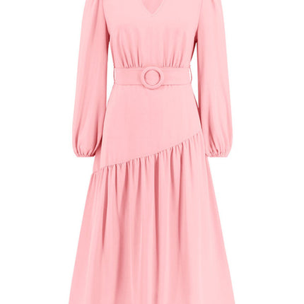 Women's V-neck strappy pleated dress